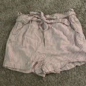 pink and white stripe shorts